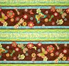 Happy Blooms, Patchworkstoff von Willmington, braun/türkis/gelb/orange/grün