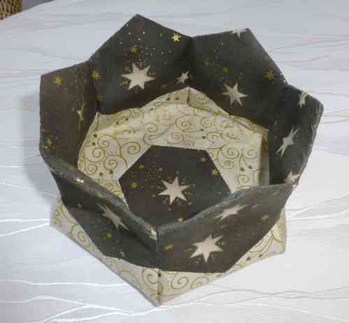 Materialpack "Hexagonkörbchen", Weihnachten Taupe, Handnähprojekt