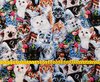 Kittens and Flowers, Hunde und Katzen von David Textiles