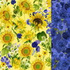 Serie "Sunny Fields" , Sonnenblumen, Kornblumen und Panel von Clotheworks